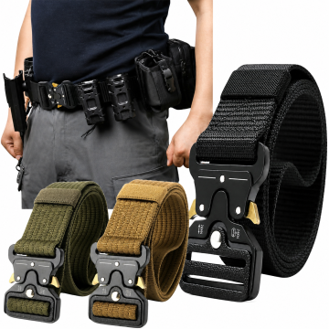 Тактически колан 125 см – метална катарама, полиестер за туризъм и Airsoft