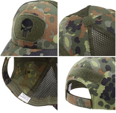 Тактическа шапка с козирка и дишаща мрежа от зад Punisher skull Tactical Multicam перфектен избор за лов стрелба
