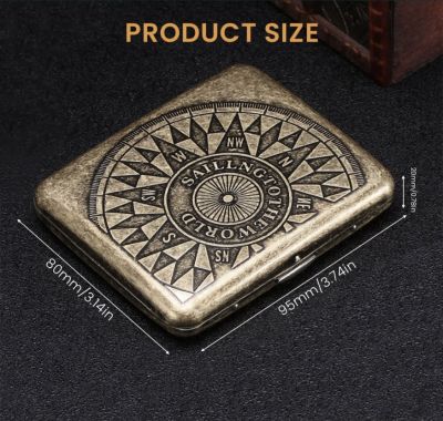 Винтидж ретро табакера за цигари 85mm King Sizeх от неръждаема стомана