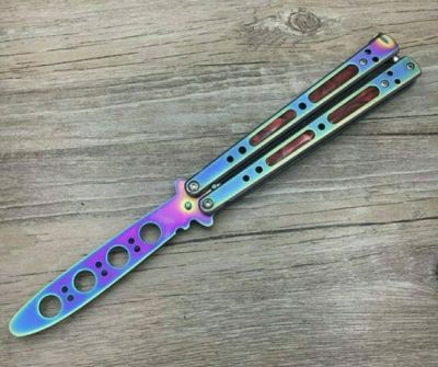 Тренировъчен нож пеперуда CS GO безопасен за деца+калъф за колан