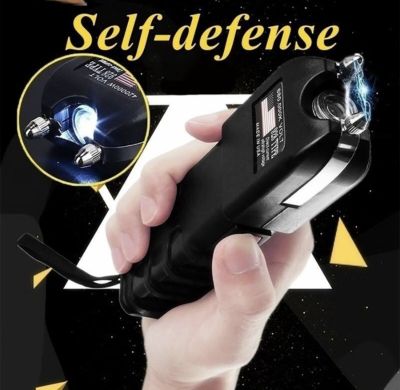 Мощен електрошок за самозащита с акумулаторен LED фенер и кучегон – надеждност и сигурност в едно