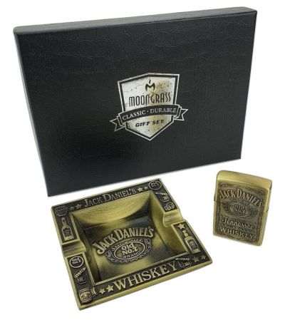 Луксозен мъжки подаръчен комплект Jack Daniels 2 в 1 от метал с релефни букви – Стил и елегантност