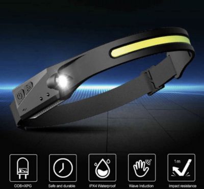 Водоустойчив LED челник с акумулатор и USB зареждане – ярка лента за глава за всякакви условия