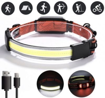 LED челник акумулаторен водоустойчив с USB зареждане (силна светлина)