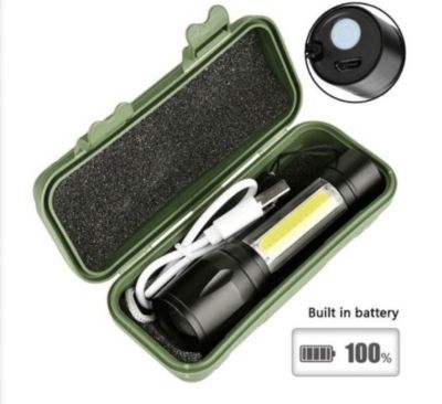 LED Фенер с USB Зареждане – Ярка Светлина, 3 Режима и Регулируем Фокус за Максимална Видимост