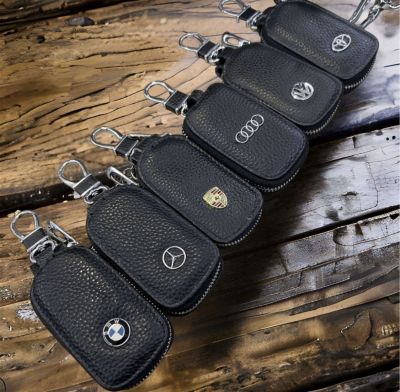 Луксозен мъжки комплект портфейл ключодържател за BMW Audi Mercedes