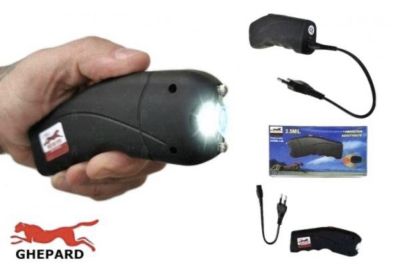 Електрошок мощен с LED фенер за самозащита компактен (USB)
