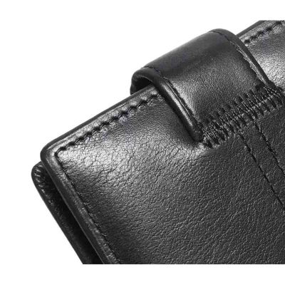 Мъжки портфейл кожа с джоб за монети и документи (телешки бокс)