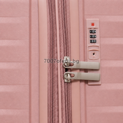 Куфар за ръчен багаж от полипропилен 56×40×21 см Капучино Perfect Line разширяем 5см