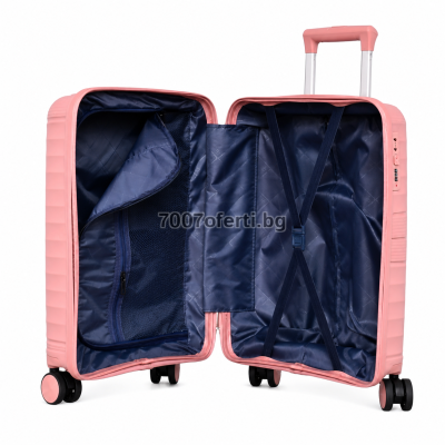 Куфар за ръчен багаж Perfect line 55x36x24 см - Полипропилен , 4 колела 360° Тюркоаз